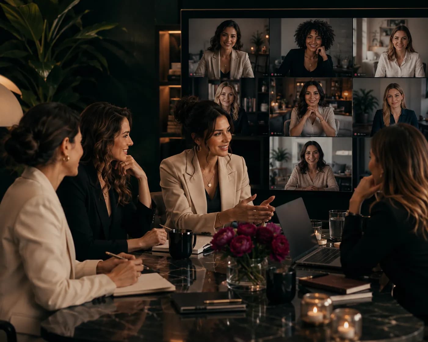 Comunidad de mujeres líderes hablando y creando sinergia