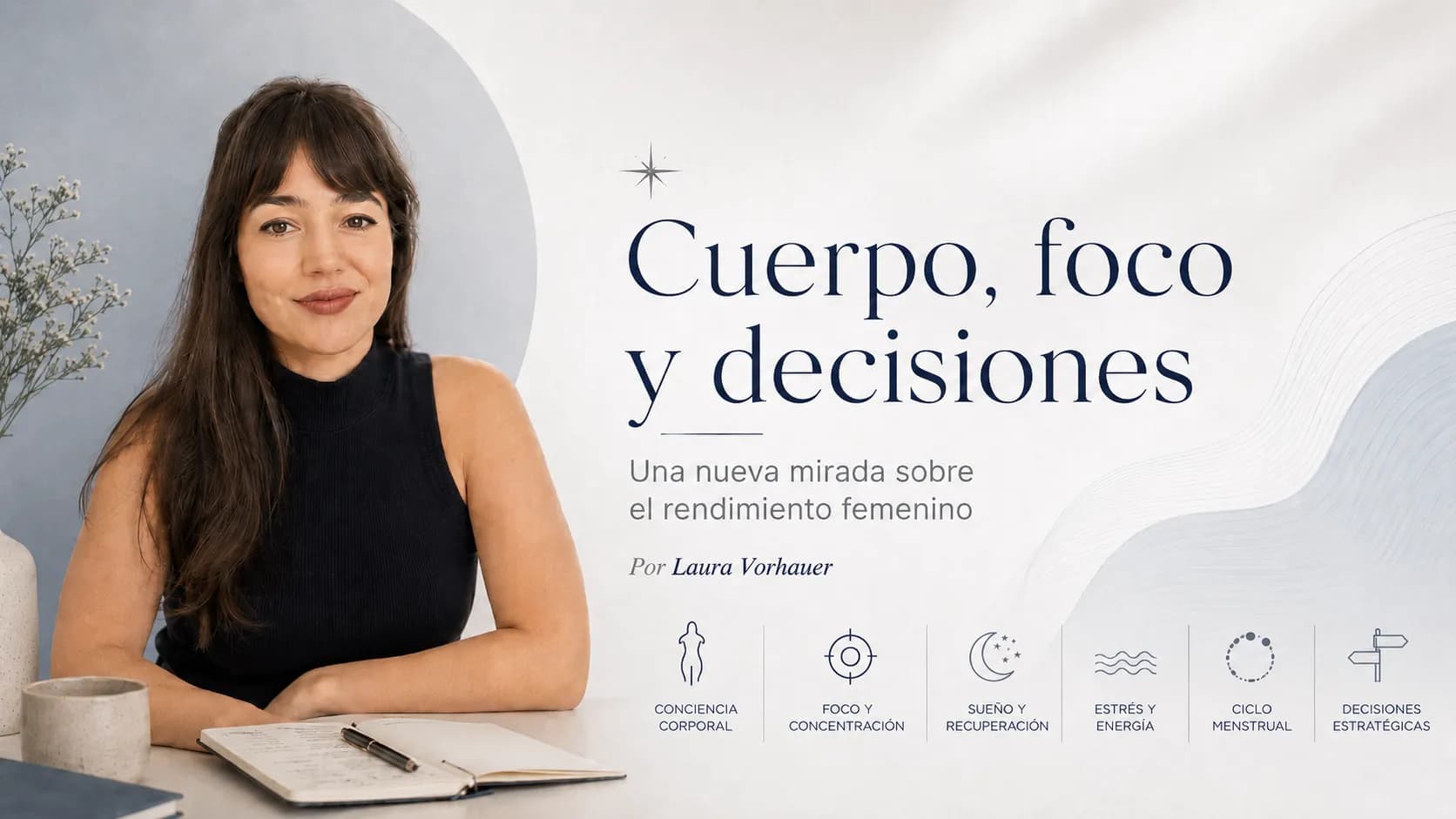 Laura Vorhauer hablando sobre el rendimiento femenino en los negocios. 
