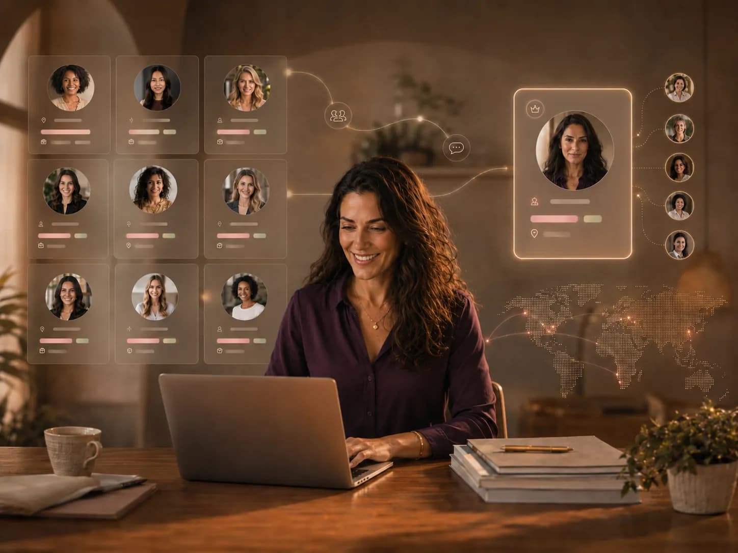 Una mujer profesional viéndose en un Directorio de mujeres de todo el mundo