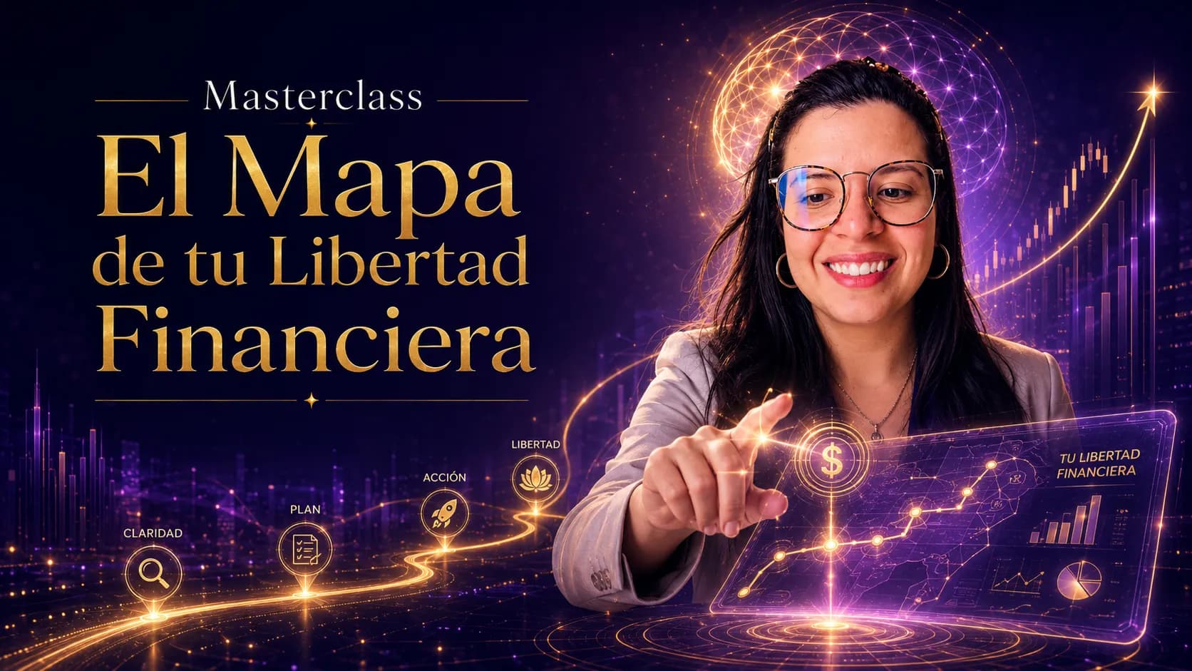 Mujer creando su mapa de libertad financiera